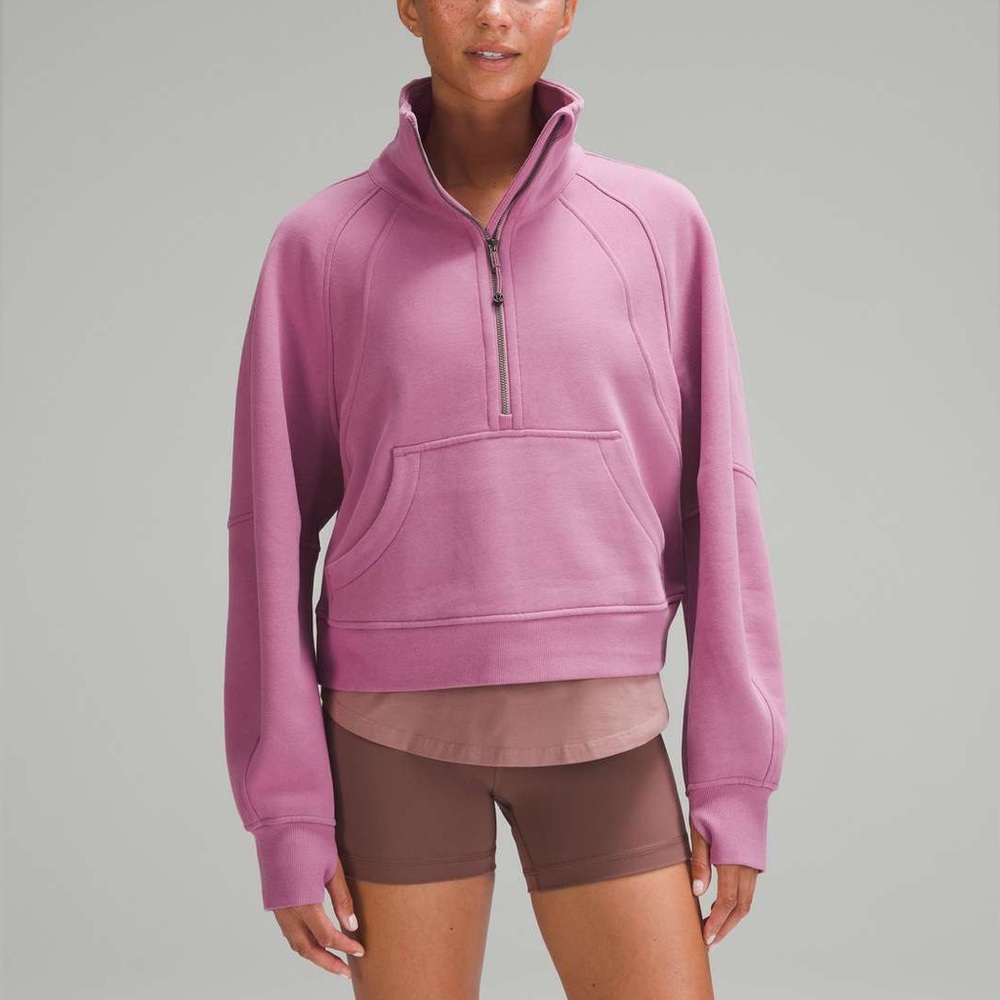 New lululemon Scuba Oversized Funnel Neck Half Zip / Velvet Dust / XL/XXL / Pink